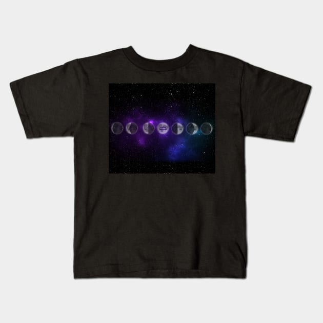 Aquarius Moon Kids T-Shirt by cherubi19